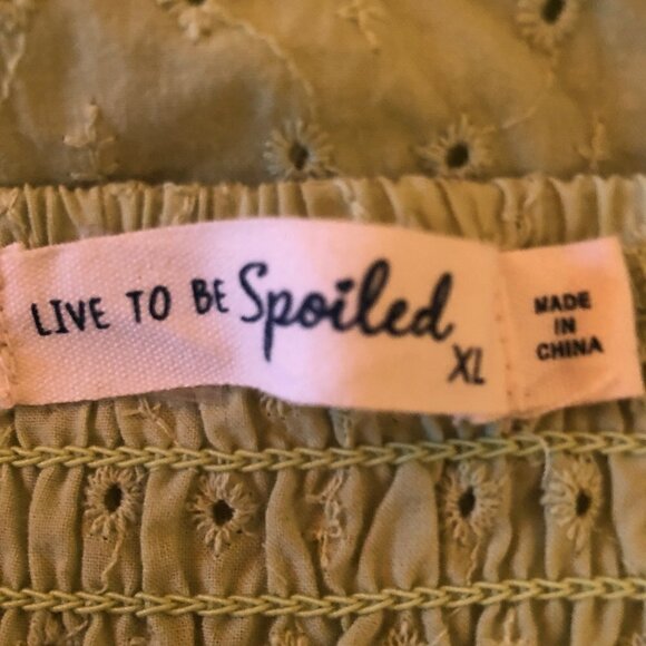 NWT Live to Be Spoiled La Mamba green eyelet dress sz XL (juniors') - Picture 10 of 12